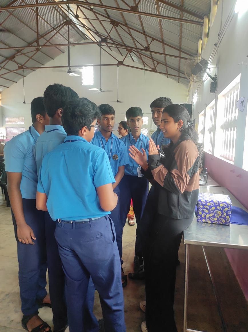 Gouri talking with students after the session